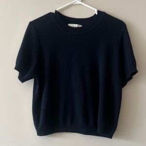 Navy Short Sleeve Sweater
